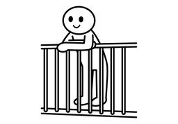 lean againstのイラスト